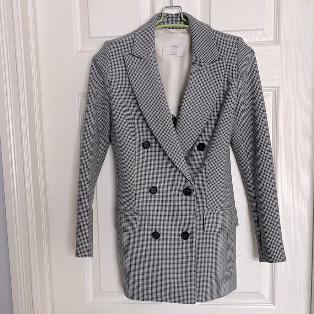 Wilfred Houndstooth Double-Breasted Blazer